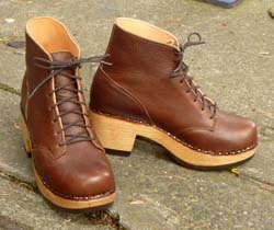 wooden clog boots